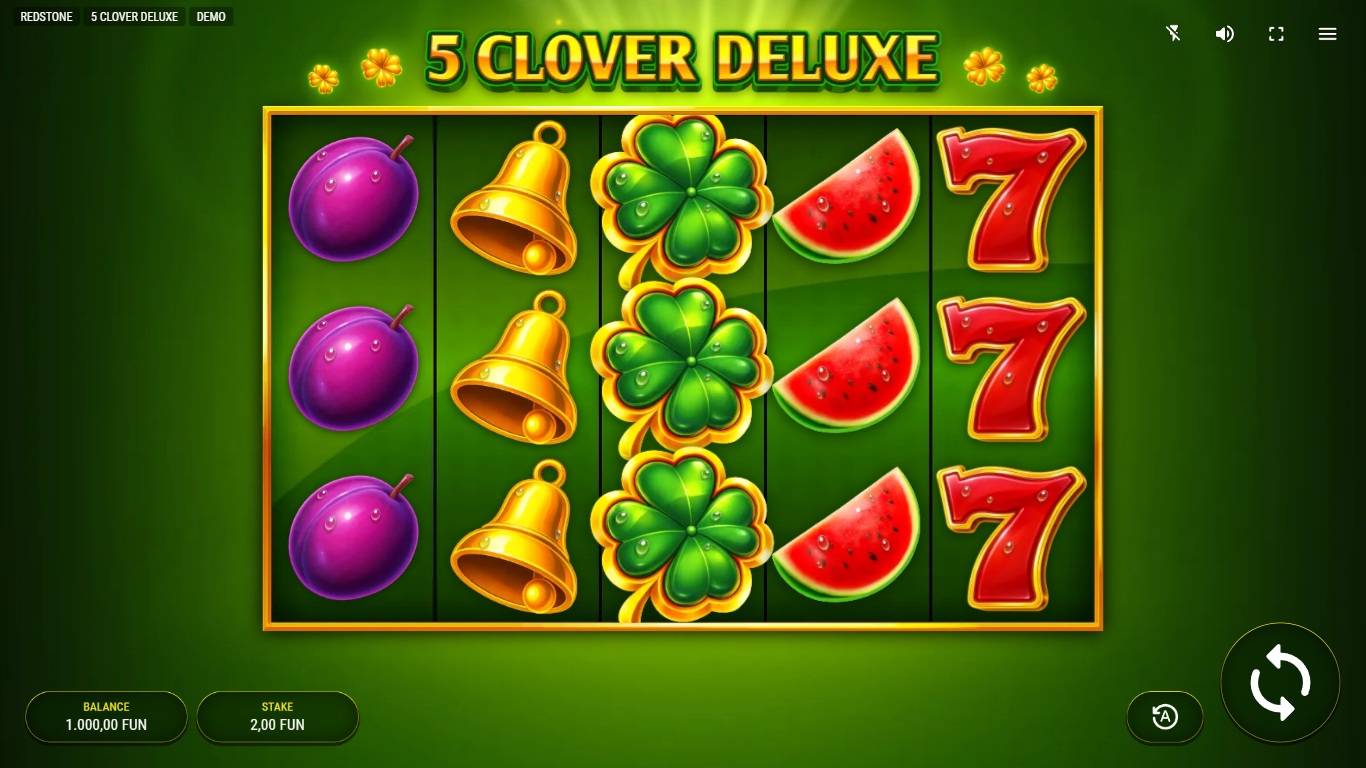 5 Clover Deluxe slot gameplay with symbols on a 5x3 board