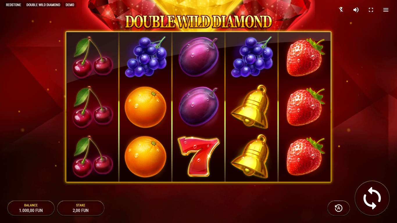 Double Wild Diamond slot gameplay with symbols on a 5x3 board