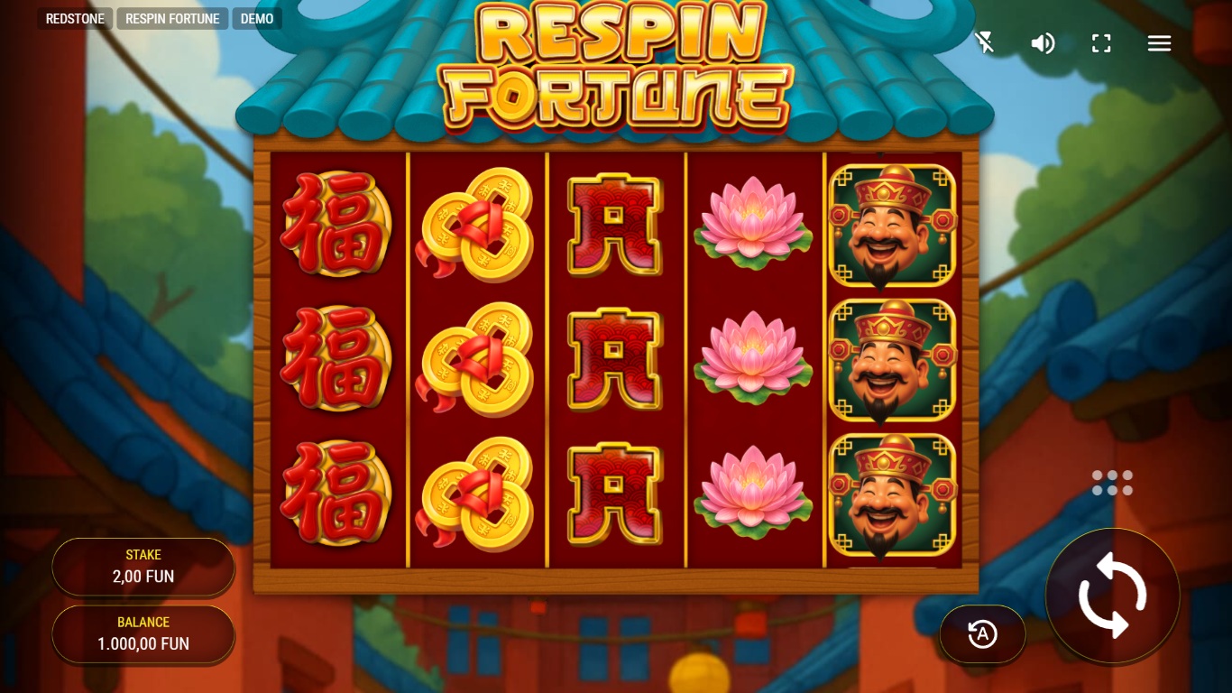 Respin Fortune slot gameplay with symbols on a 5x3 board