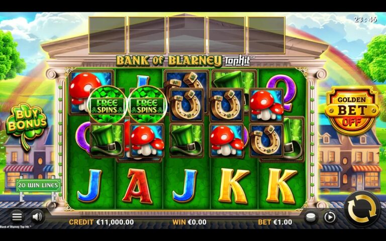 Bank of Blarney TopHit slot gameplay with symbols on a 5x3 board