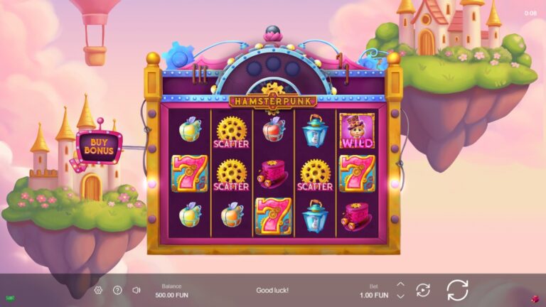 Hamsterpunk Wheel of Love slot gameplay showing symbols on a 5x3 board