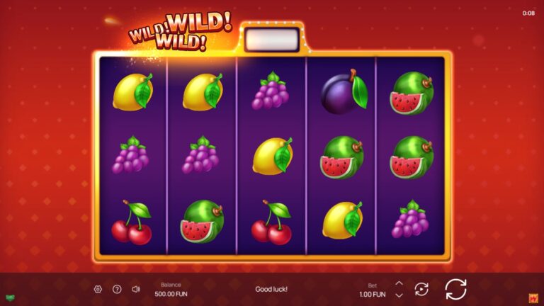Wild! Wild! WILD! slot gameplay showing symbols on a 5x3 board