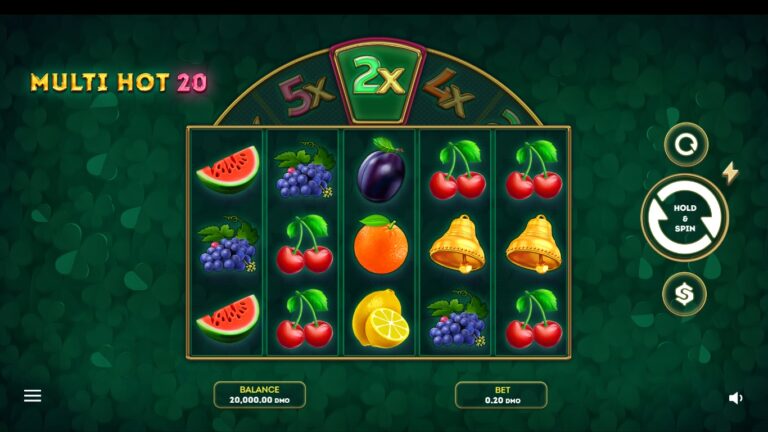 Multi Hot 20 slot gameplay showing symbols on a 5x3 board