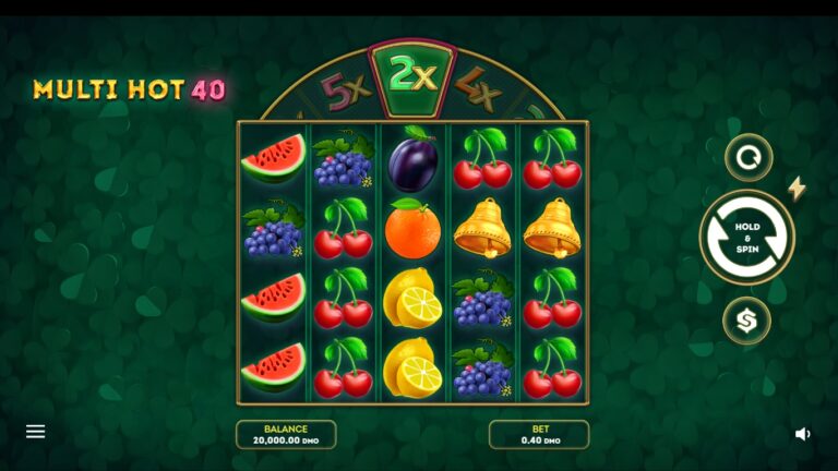 Multi Hot 40 slot gameplay showing symbols on a 5x4 board