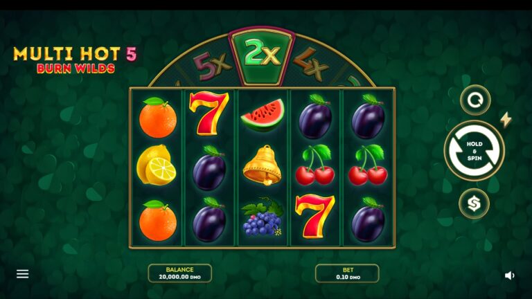 Multi Hot 5 Burn Wilds slot gameplay showing symbols on a 3x3 board