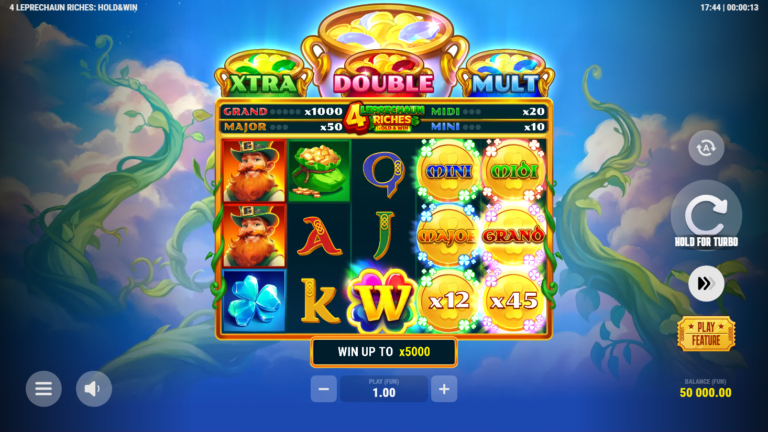 4 Leprechaun Riches full landscape gameplay screen