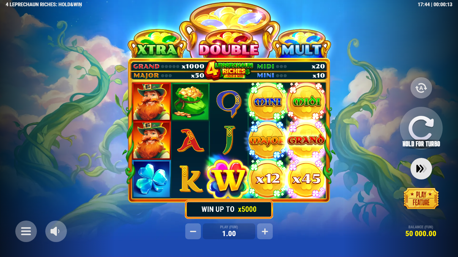 4 Leprechaun Riches full landscape gameplay screen