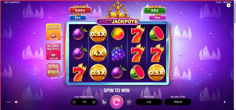 Juicy Jackpots full landscape gameplay screen