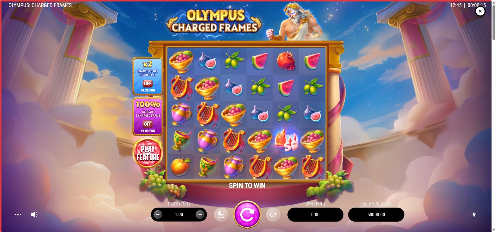 Olympus Charged Frames full landscape gameplay screen