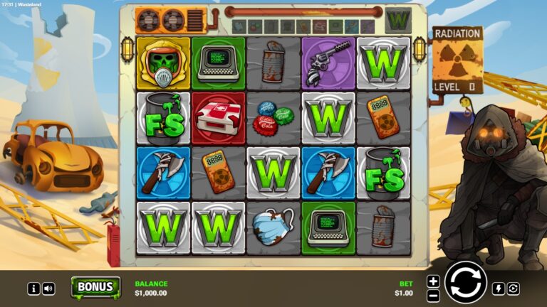 Wasteland Online Video Slot gameplay screenshot