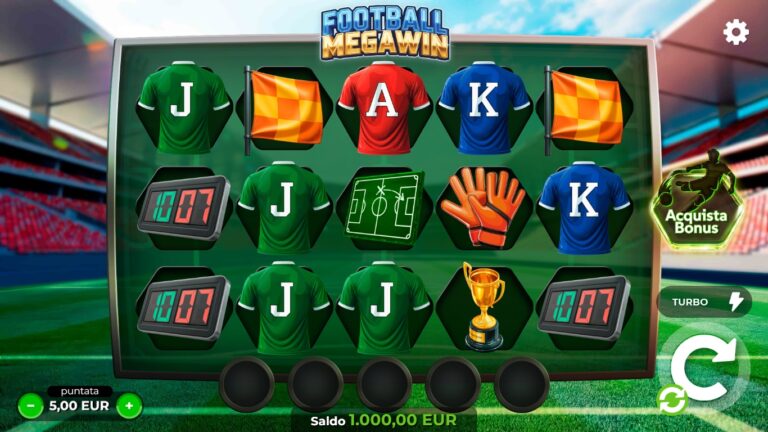 Football Megawin Online Video Slot gameplay screenshot