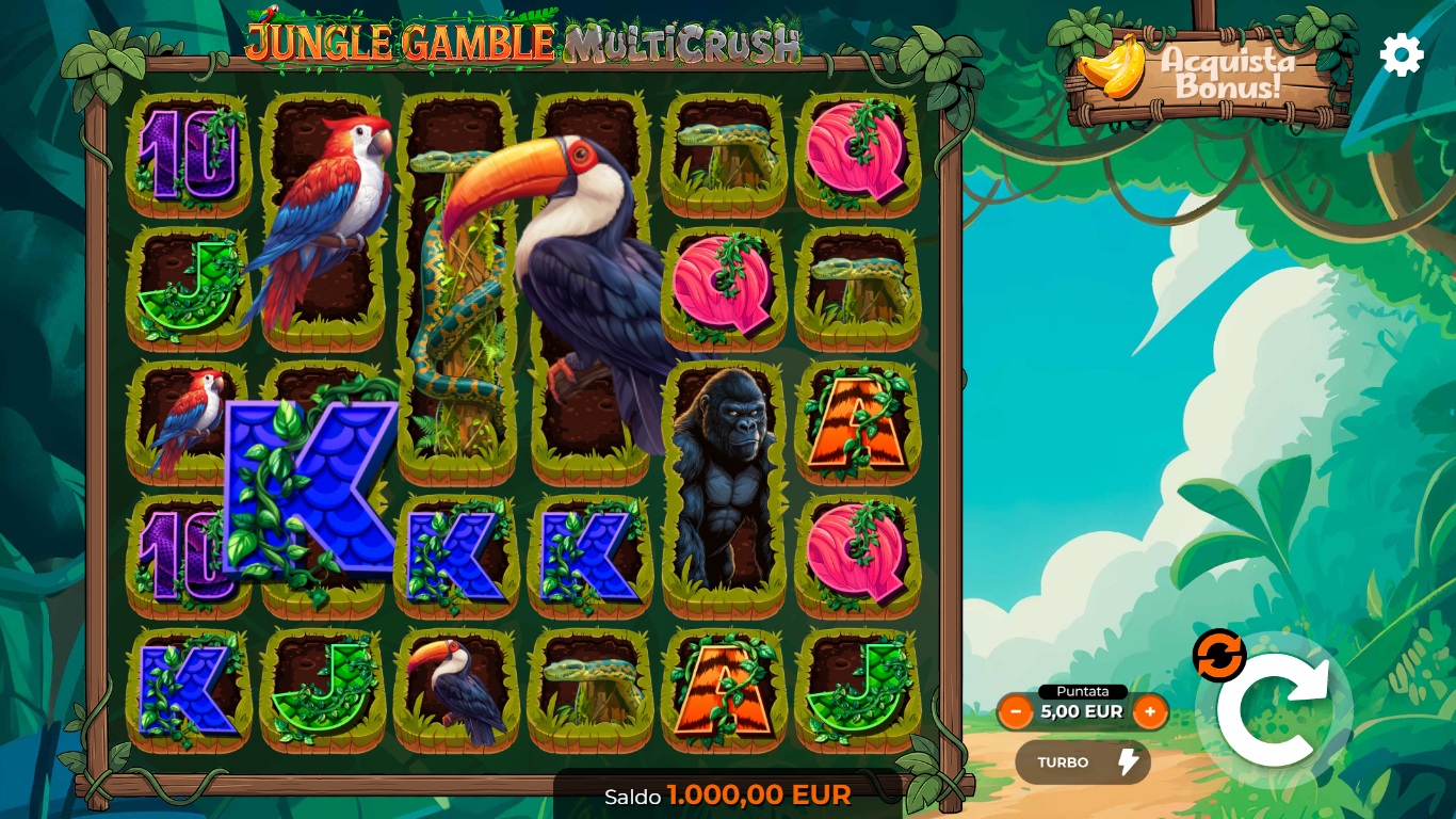 Jungle Gamble Multicrush Online Video Slot gameplay screenshot