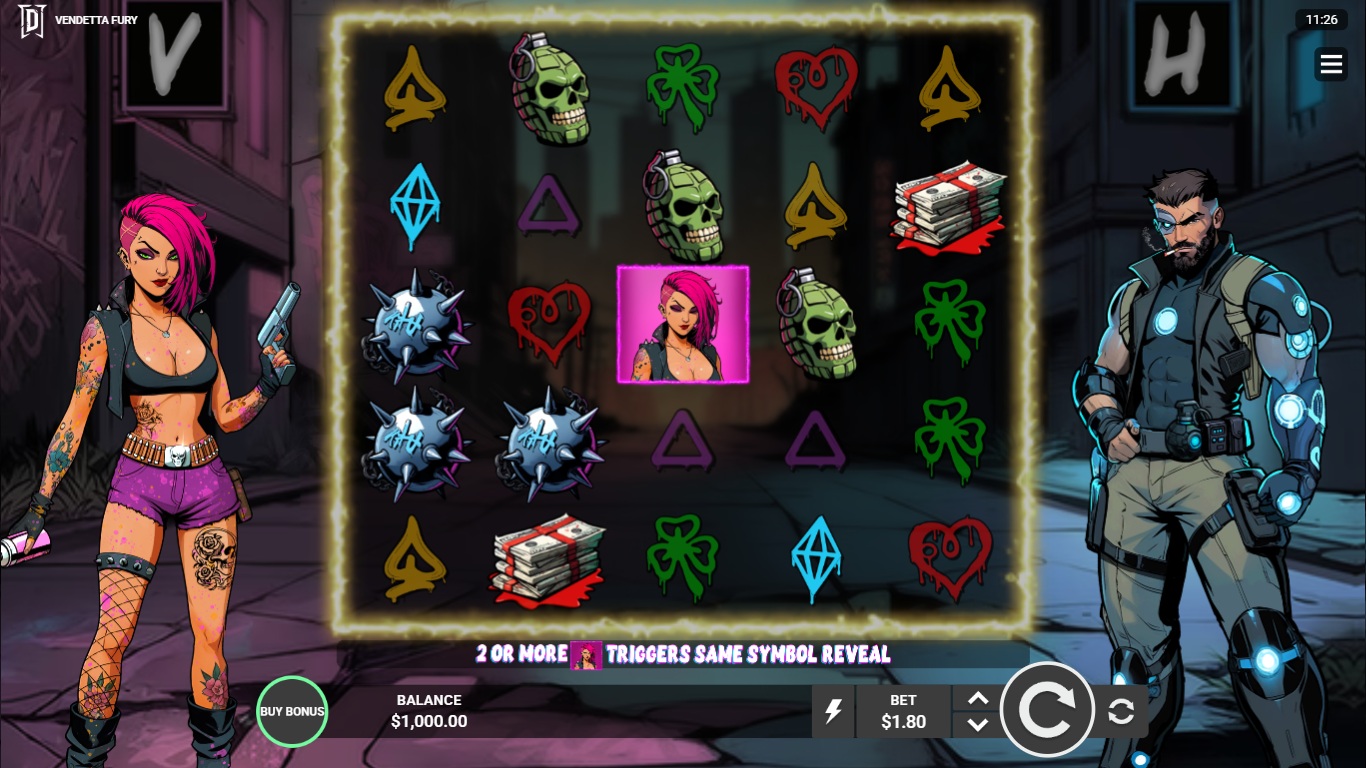 Vendetta Fury slot gameplay screenshot