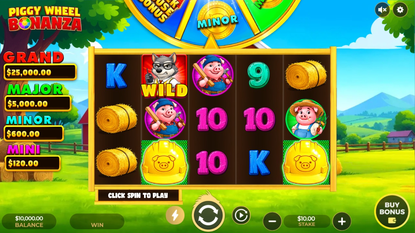 Piggy Wheel Bonanza slot gameplay by Dragon Gaming
