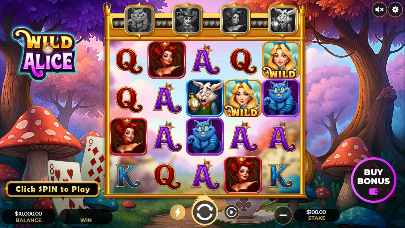 Wild Alice slot gameplay by Dragon Gaming