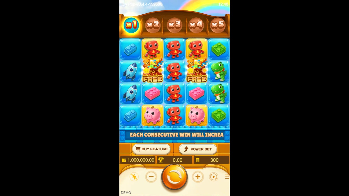 Toy Pop slot gameplay by Dragoon Soft
