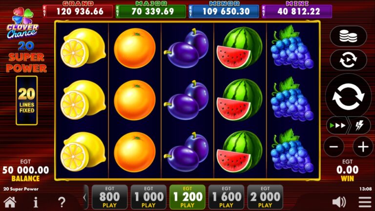20 Super Power slot gameplay screen