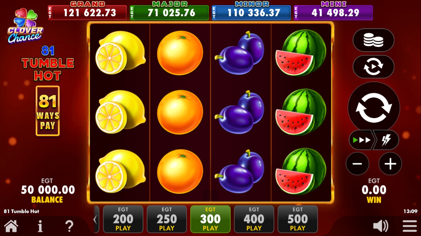 81 Tumble Hot slot gameplay screen