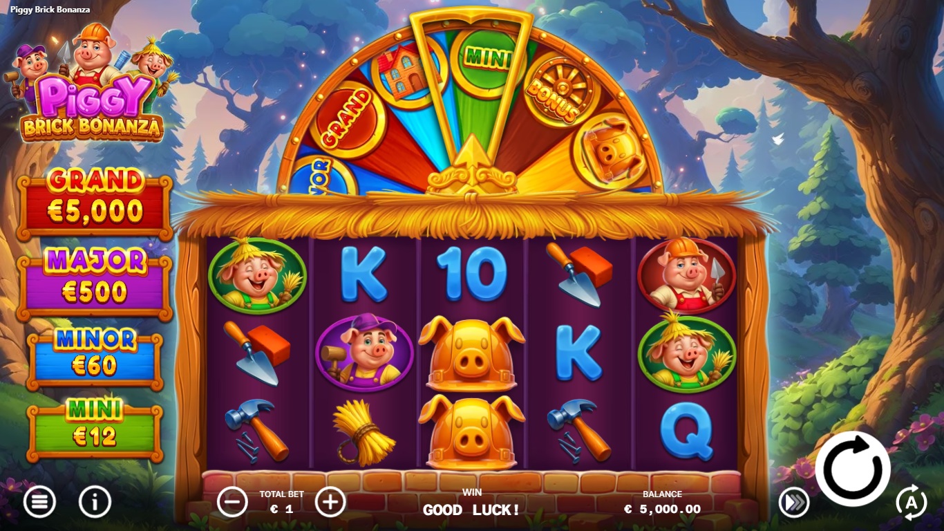 Piggy Brick Bonanza slot gameplay screen