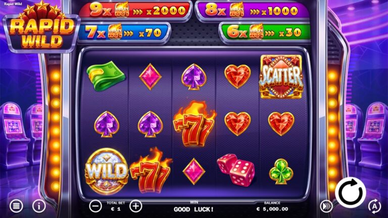 Rapid Wild slot gameplay screen