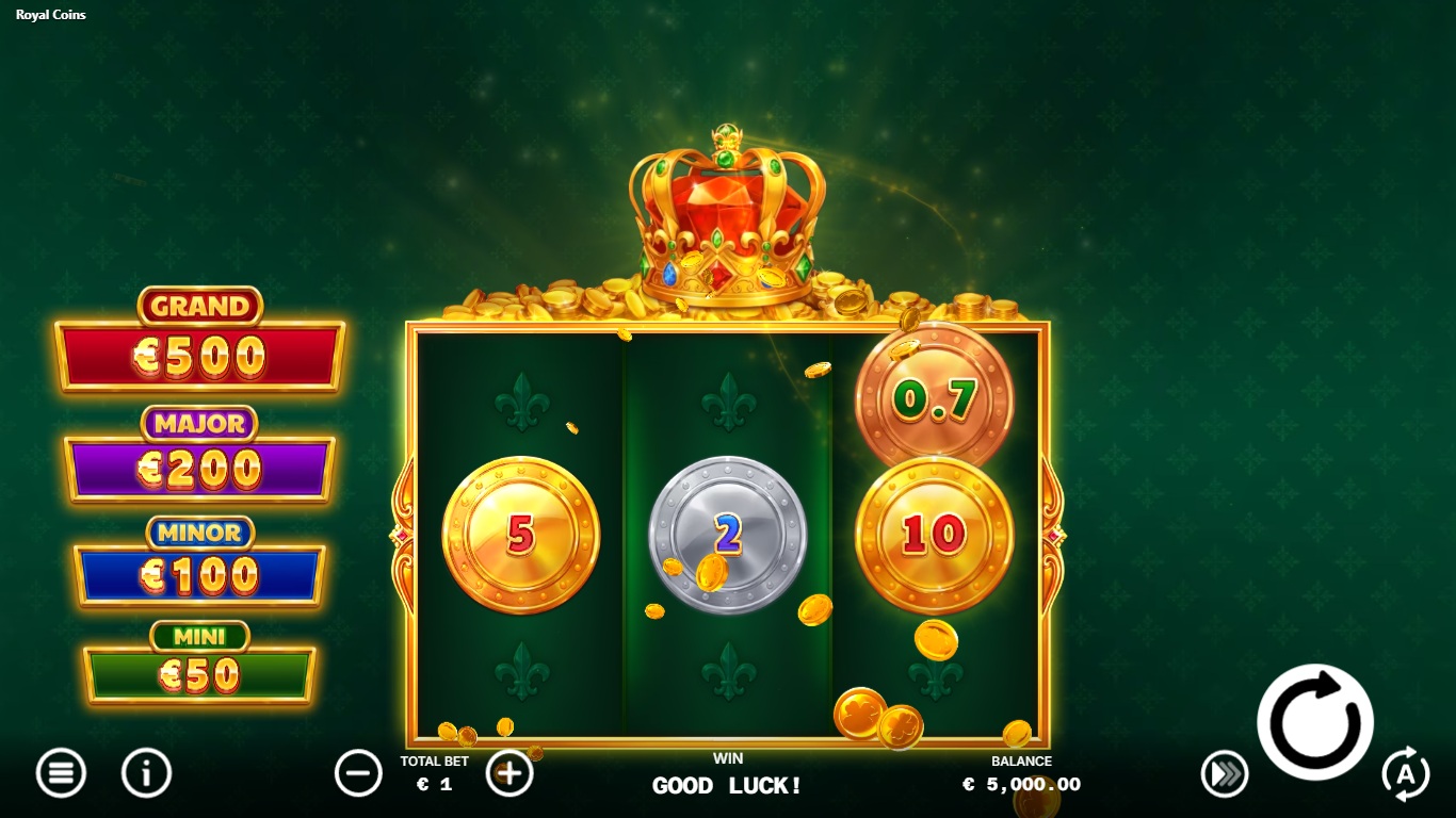 Royal Coins slot gameplay screen