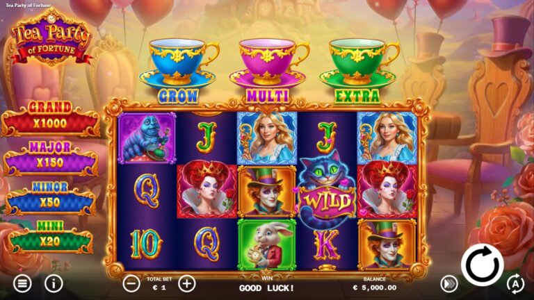 Tea Party of Fortune slot gameplay screen