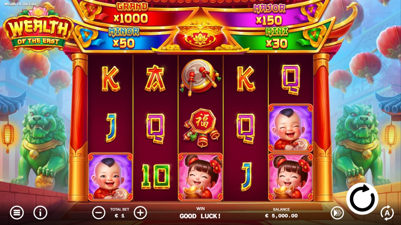 Wealth of the East slot gameplay screen