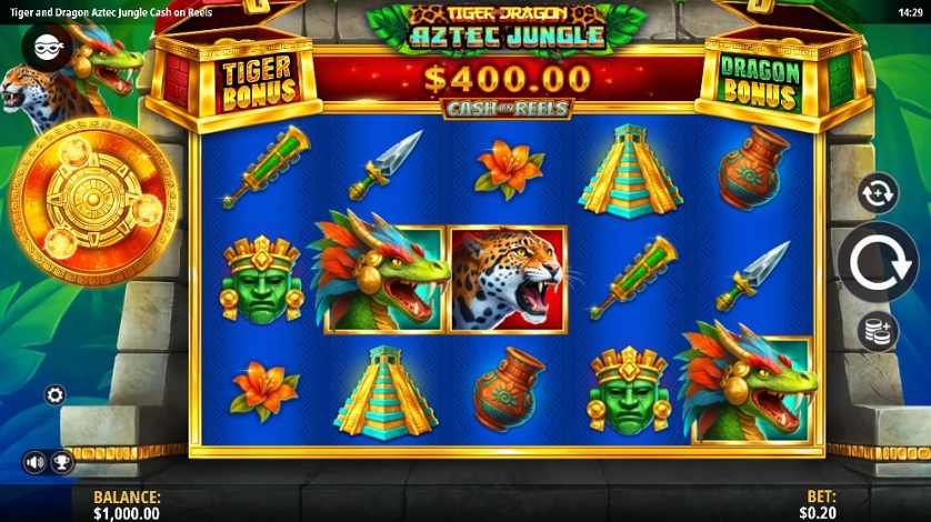 Tiger and Dragon Aztec Jungle gameplay