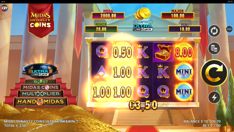 Midas Dynasty Coins Ultra Link&Win slot screenshot