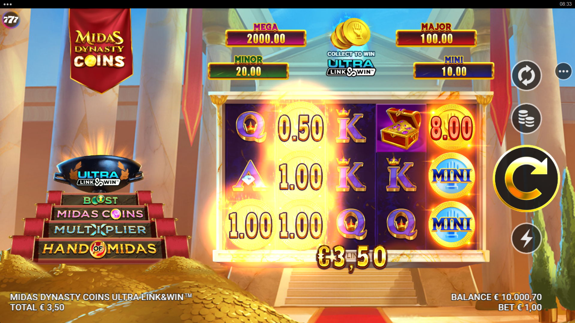 Midas Dynasty Coins Ultra Link&Win gameplay