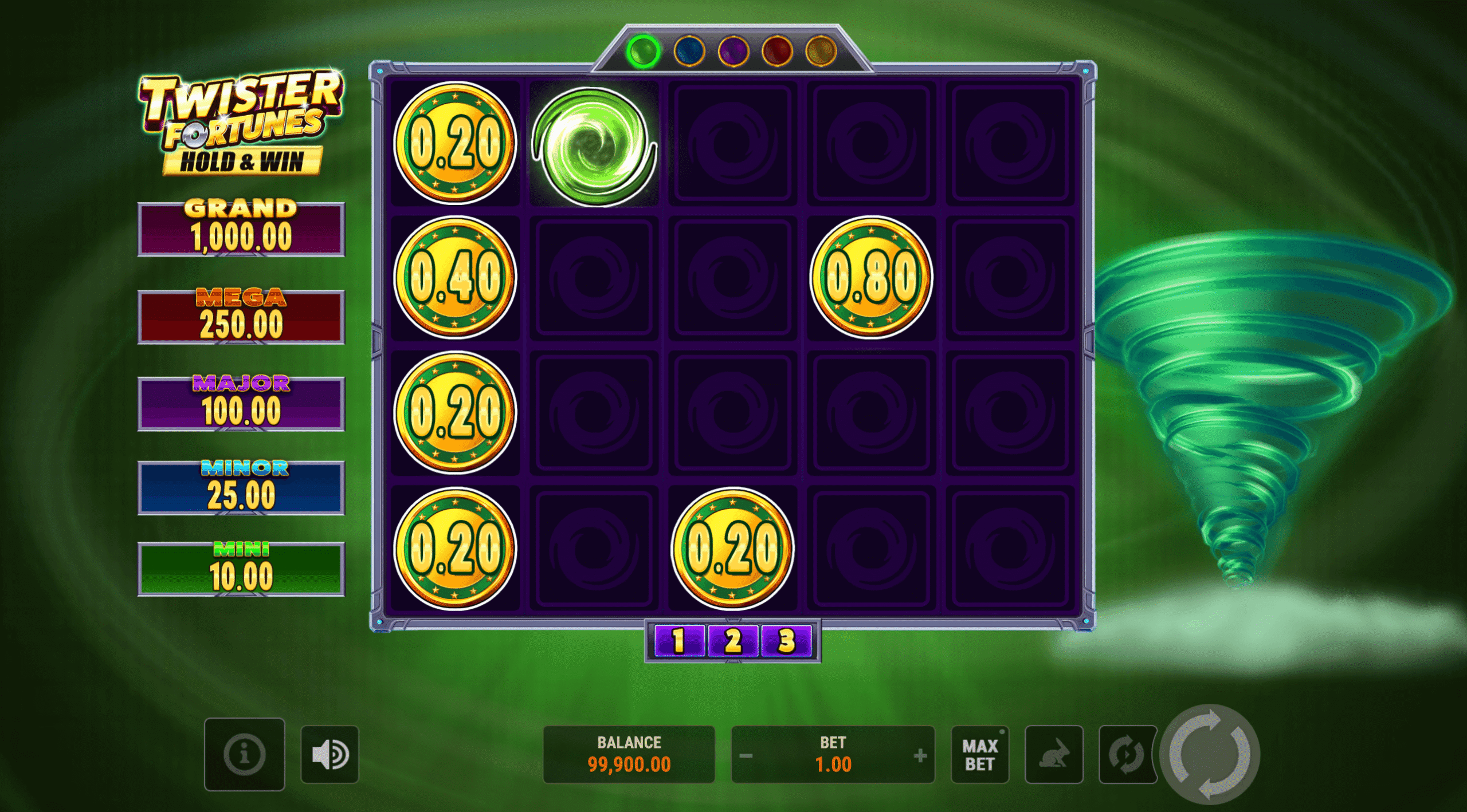 Twister Fortunes Hold & Win gameplay
