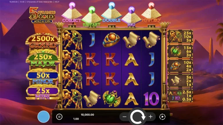5 Pyramids of Gold gameplay