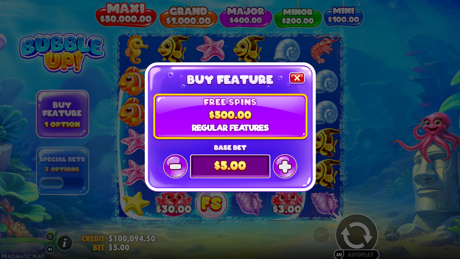 Bubble Up! slot gameplay