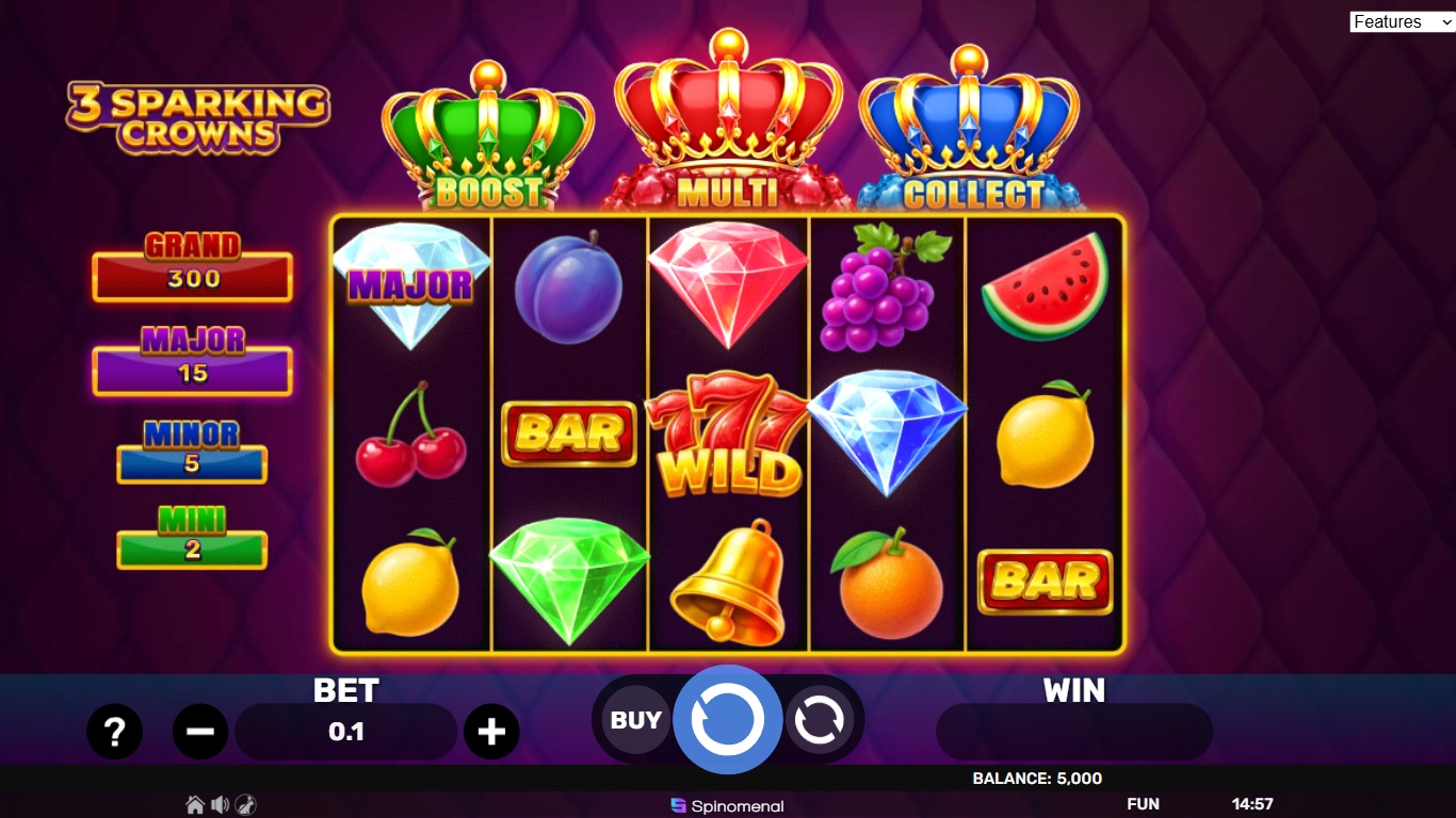 3 Sparking Crowns slot gameplay