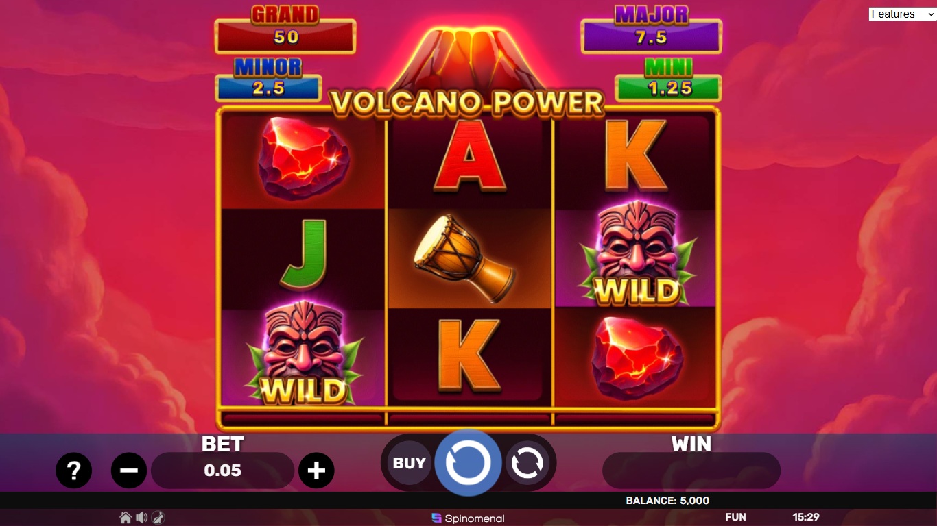 Volcano Power - Hold & Hit 3x3 gameplay