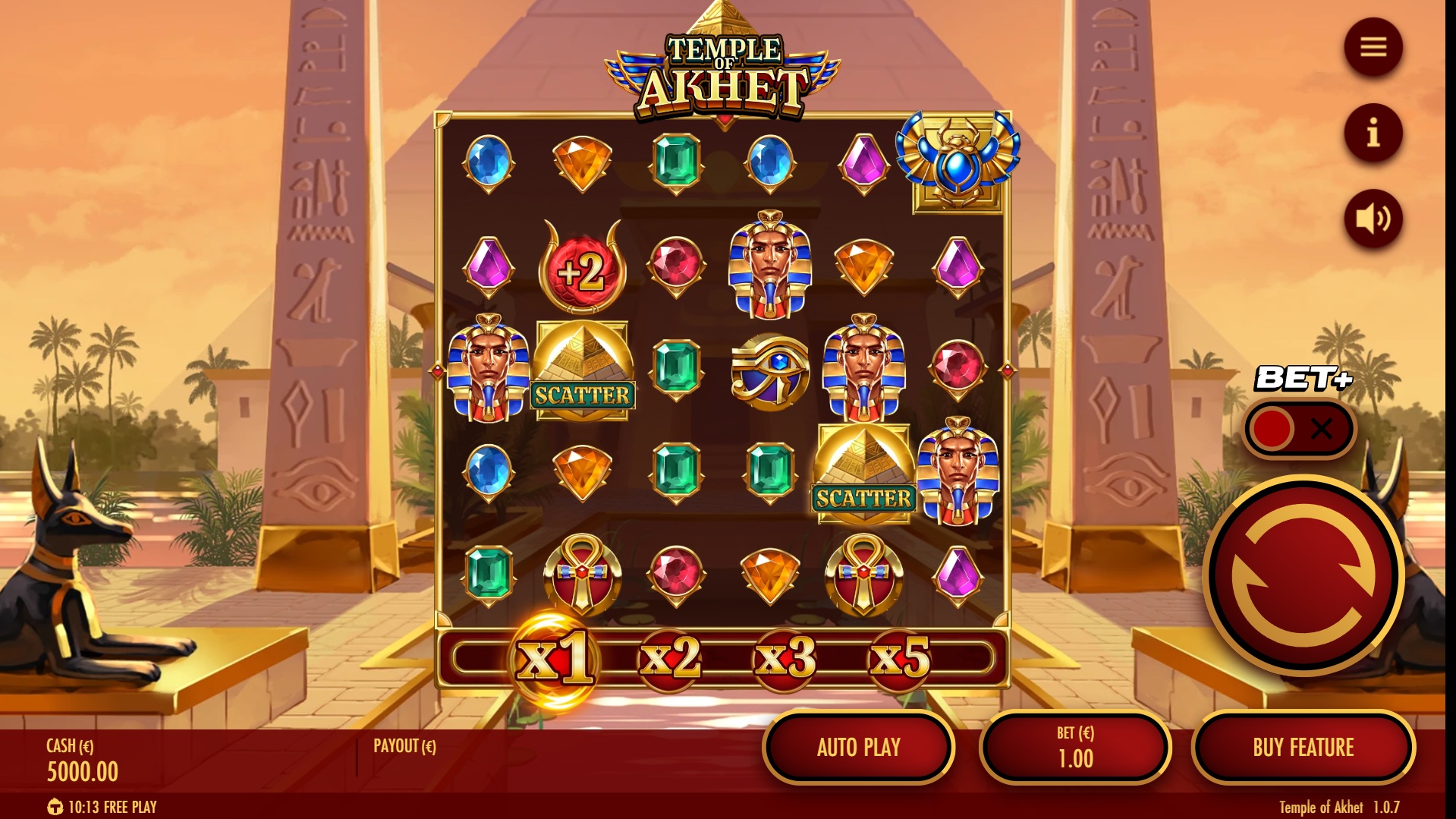 Temple of Akhet slot gameplay