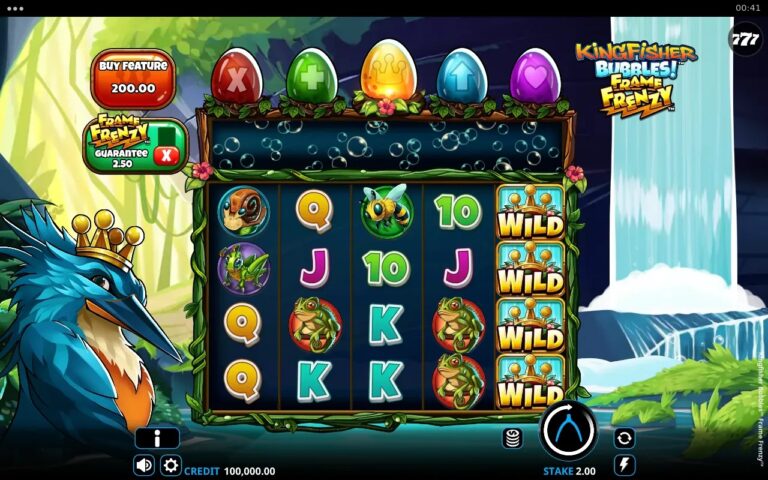 Kingfisher Bubbles Frame Frenzy slot screenshot