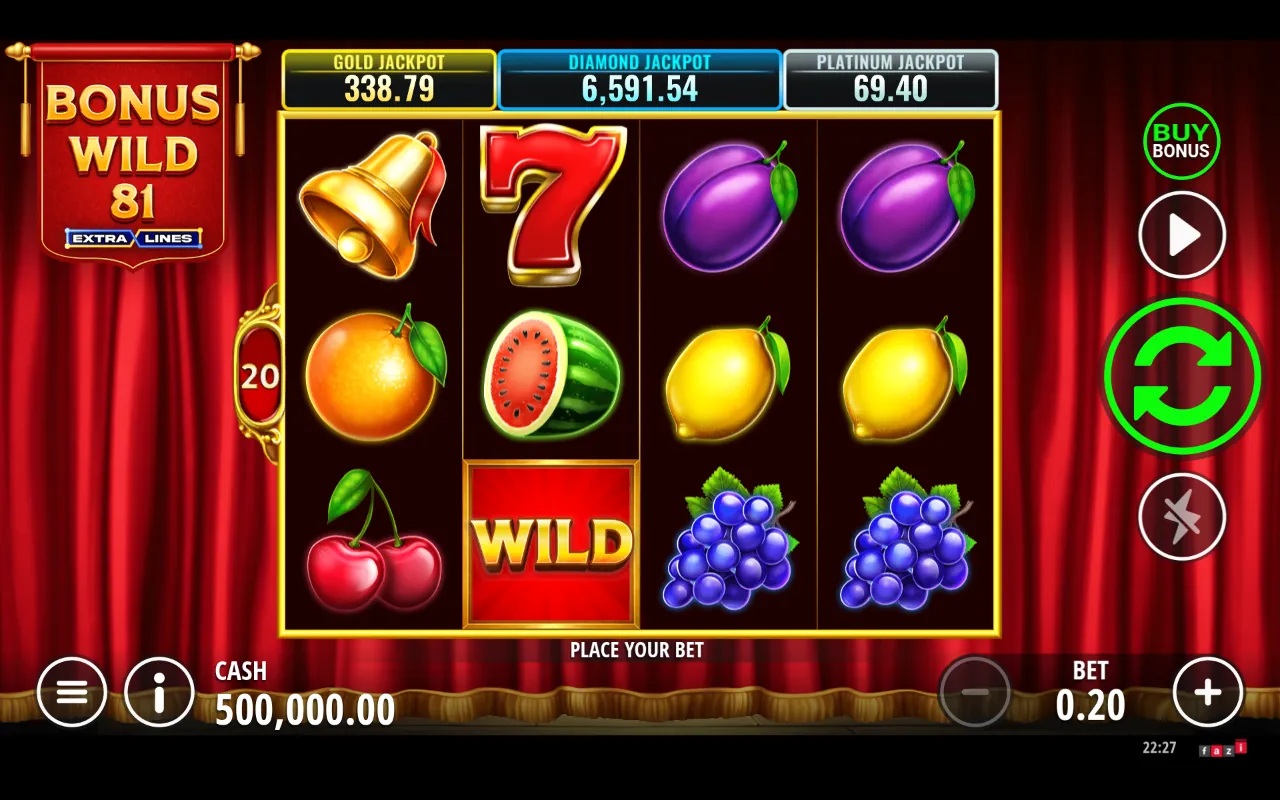 Bonus Wild 81 Extralines gameplay