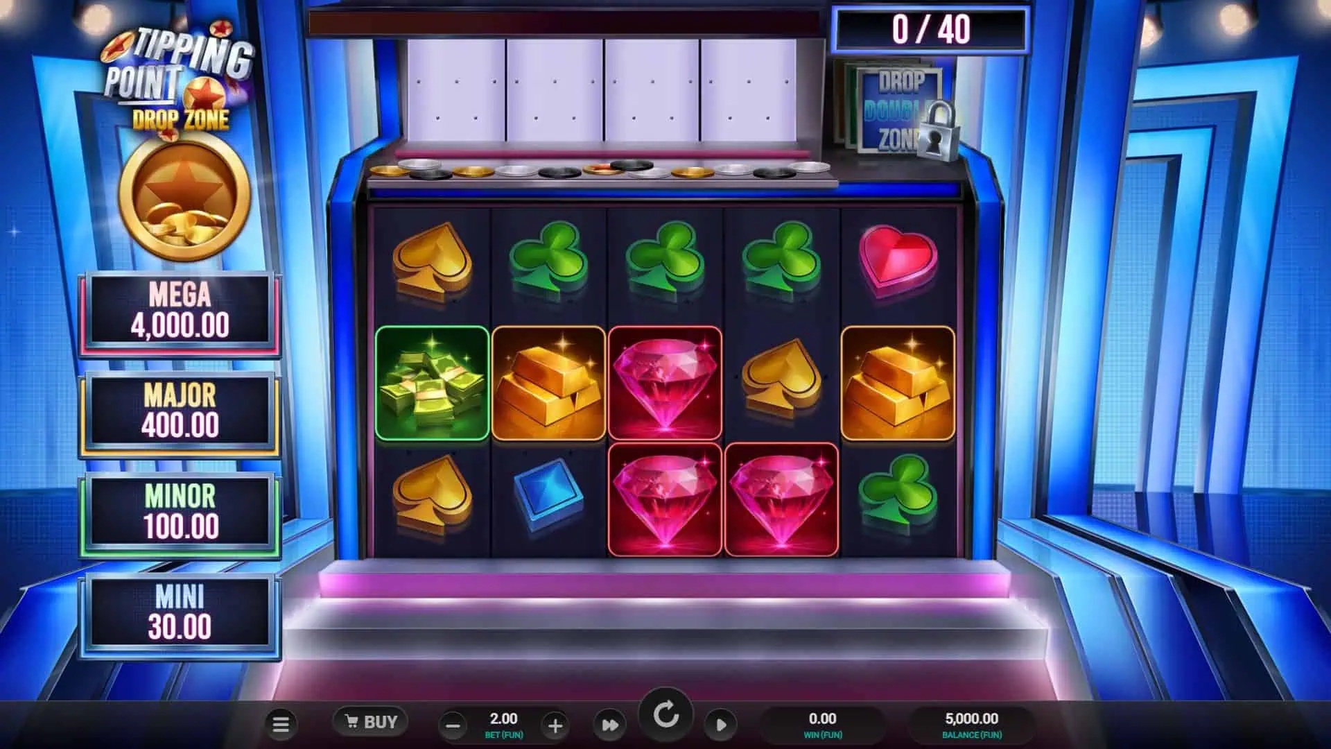 Tipping Point Drop Zone slot gameplay