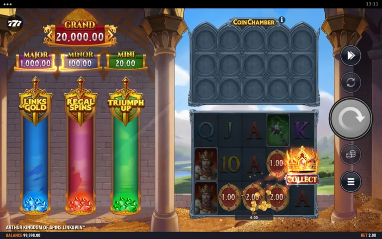 Arthur Kingdom of Spins Link&Win gameplay