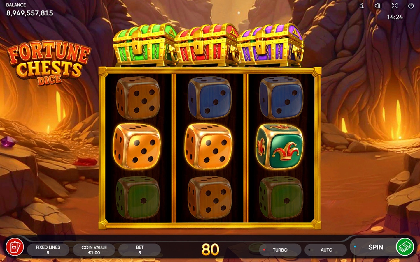 Fortune Chests Dice slot gameplay