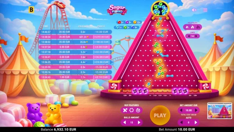 Sugar Plinko gameplay