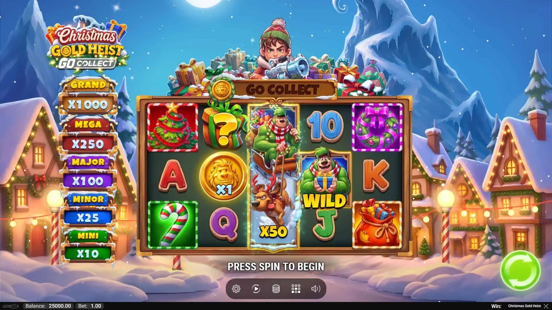Christmas Gold Heist slot gameplay