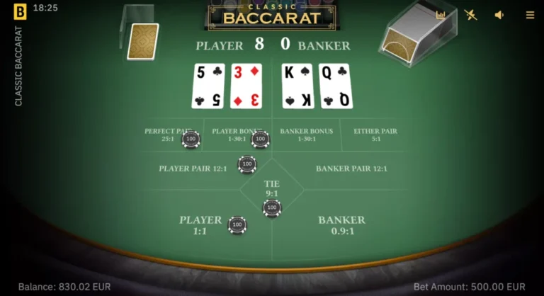 Classic Baccarat gameplay