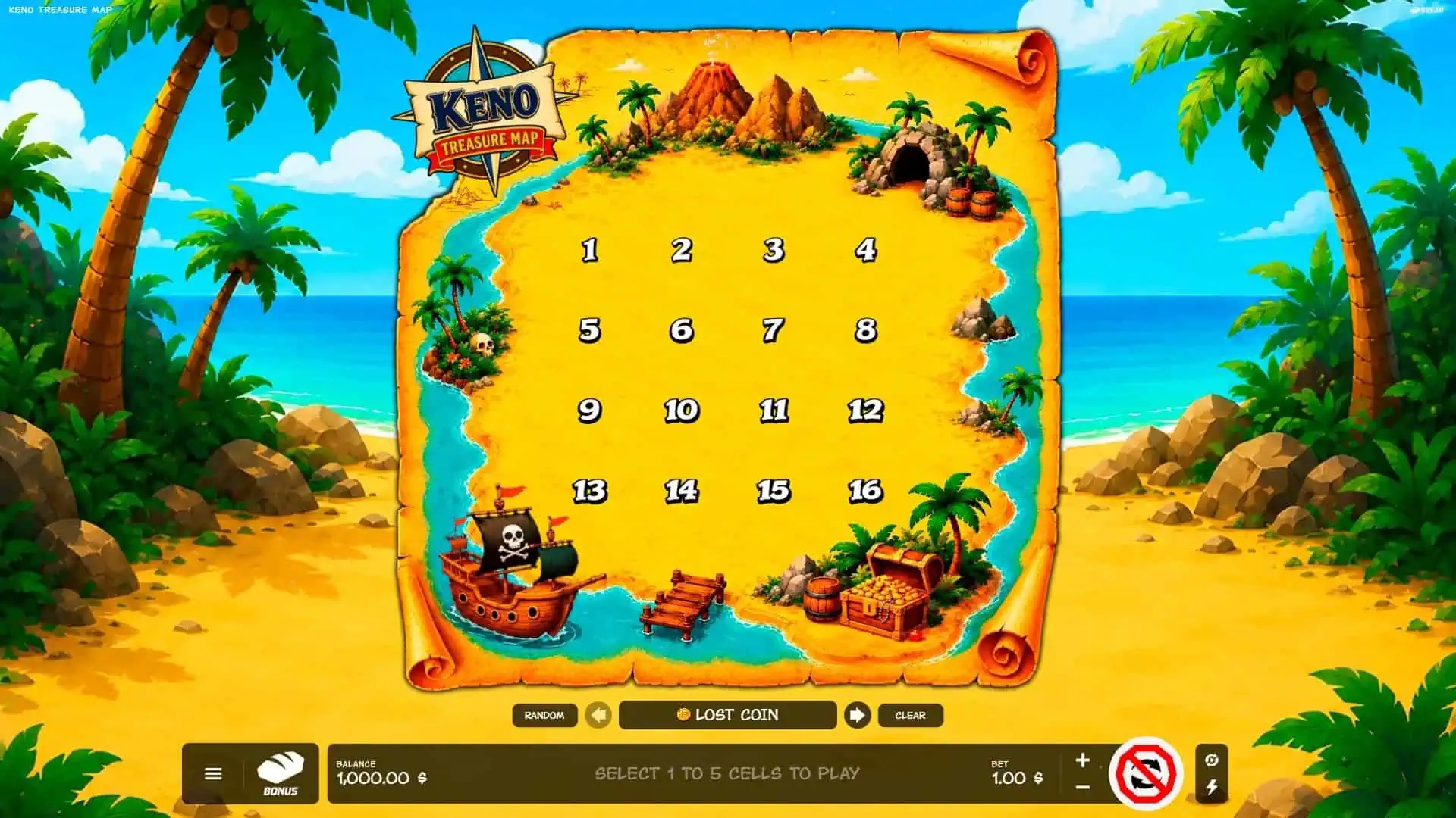 Keno Treasure Map gameplay