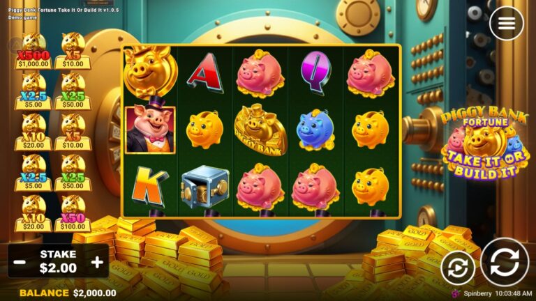 Piggy Bank Fortune Take It or Build It gameplay