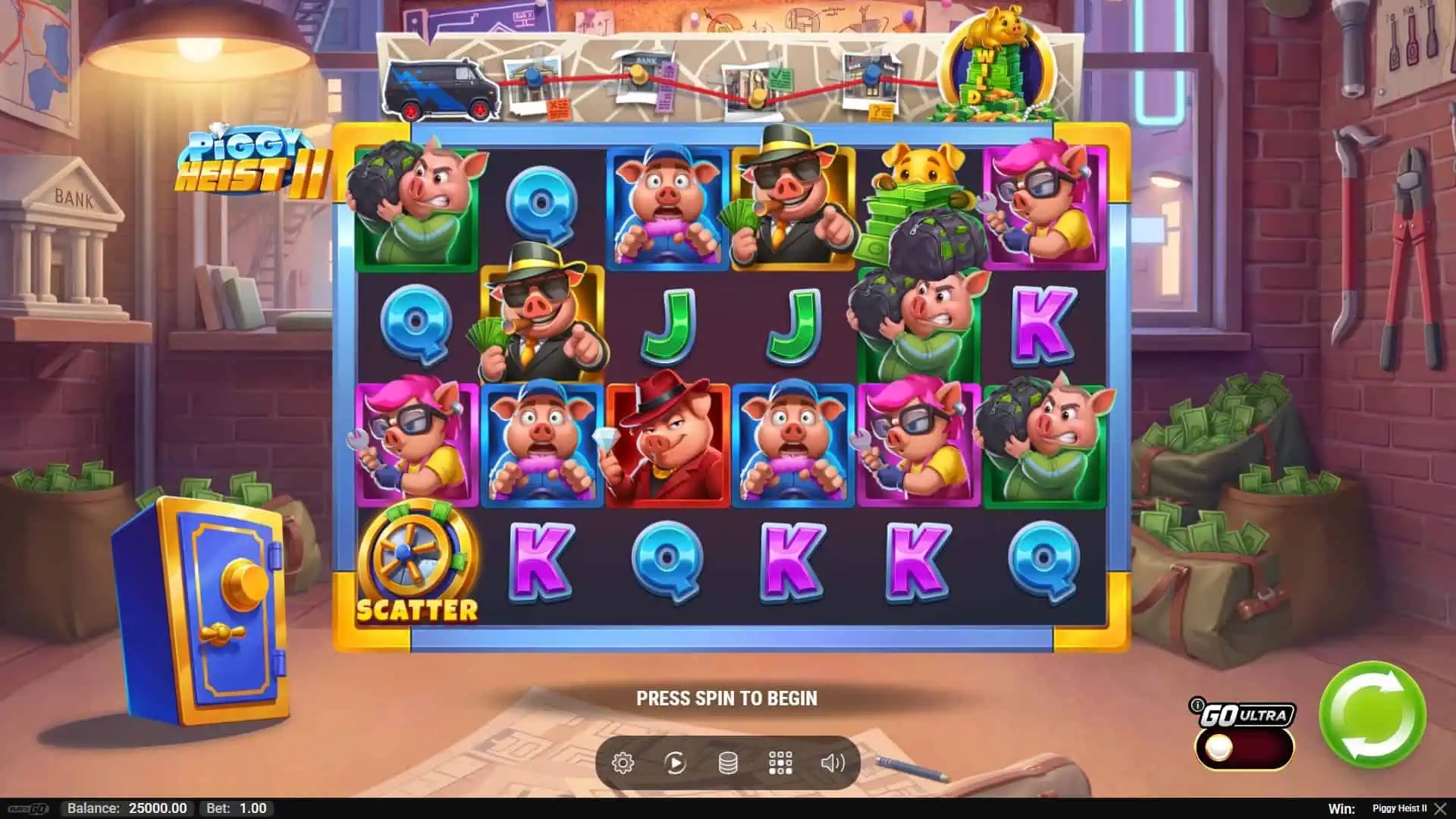 Piggy Heist 2 slot gameplay