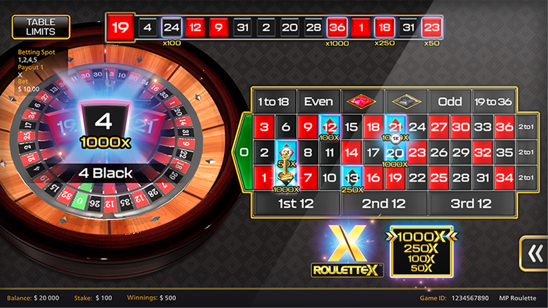 RouletteX gameplay