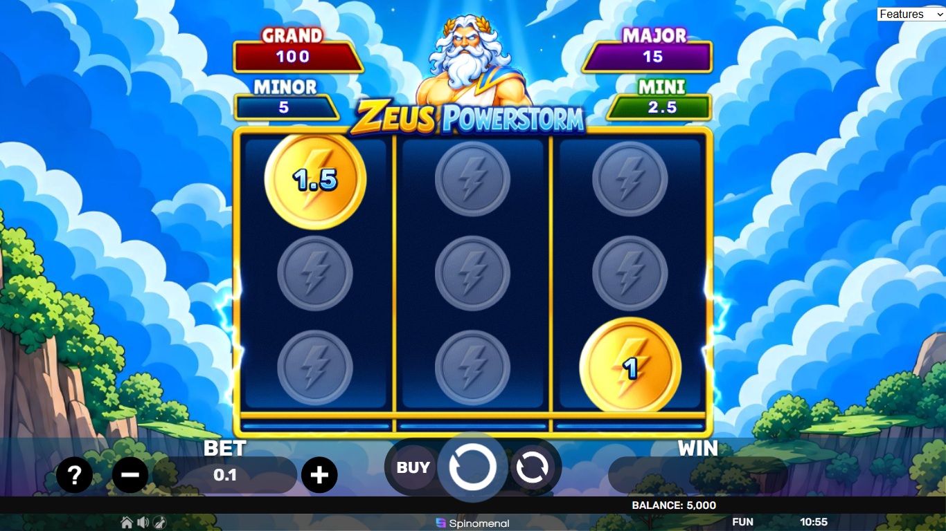 Zeus Powerstorm - Bonus Flash 3x3 gameplay