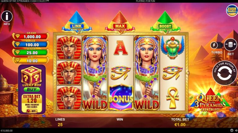 Queen of the 3 Pyramids: Cash Collect gameplay